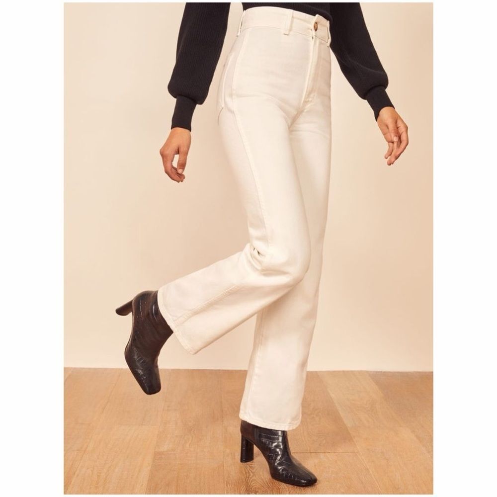 NWT Reformation High Waisted Marine Jean in White Size 27 - Picture 5 of 12